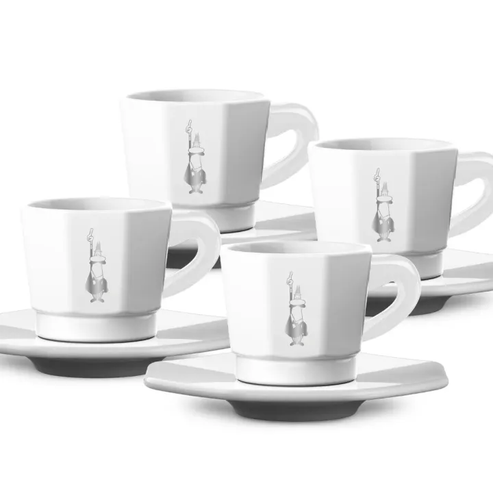Bialetti - Set café octogonal blanco