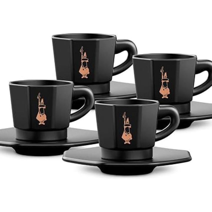 Bialetti - Set café octogonal negro