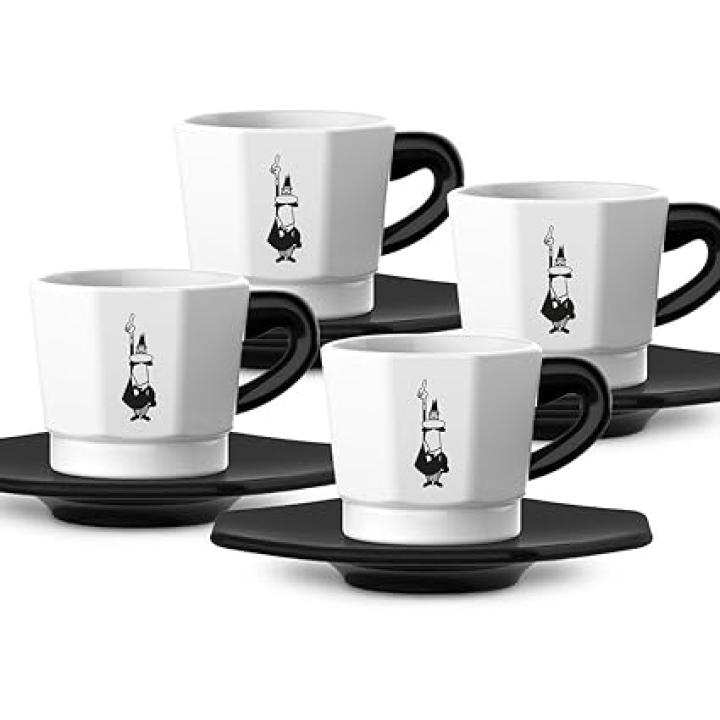 Bialetti - Set café octogonal blanco / negro